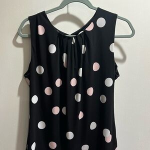 Calvin Klein Black Top with Pink and White Dots
